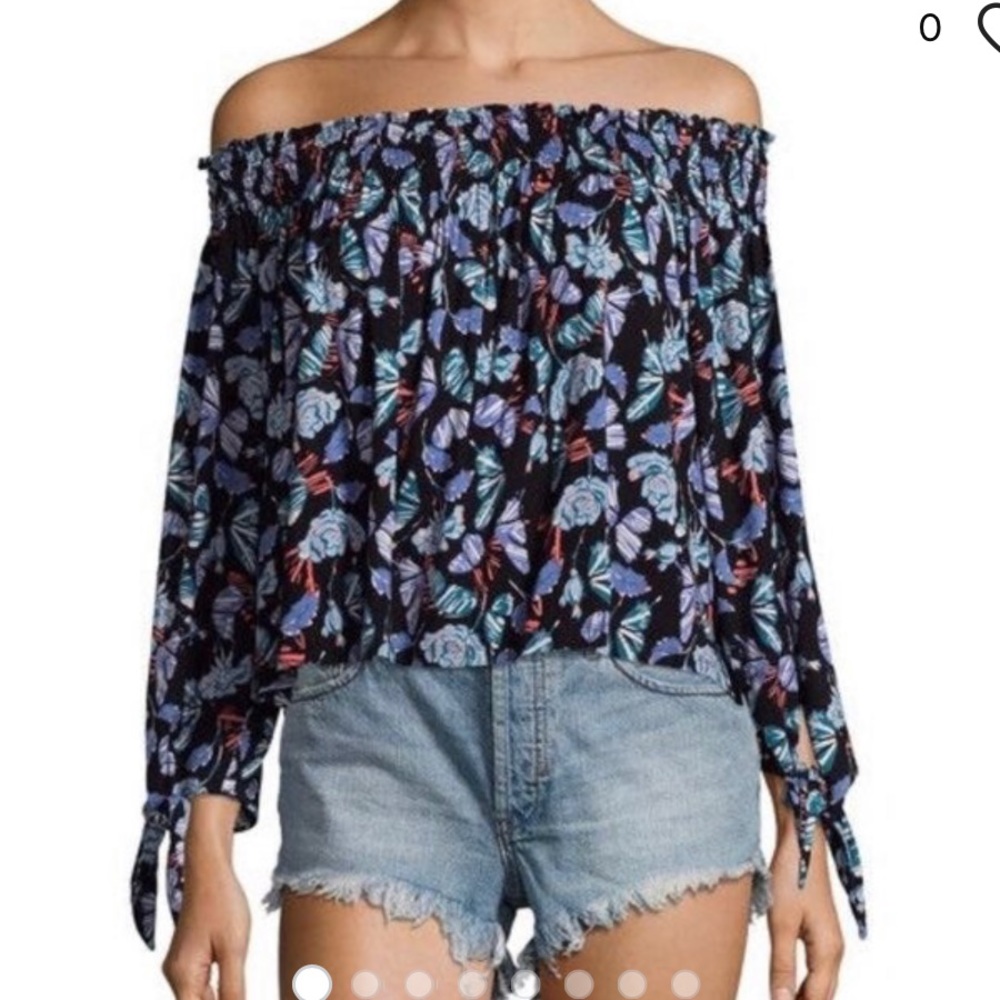 Free People | floral off the shoulder top